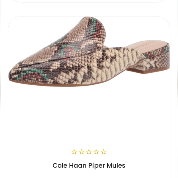 Cole Haan Piper Mules Embossed Leather NIB - Picture 2 of 10